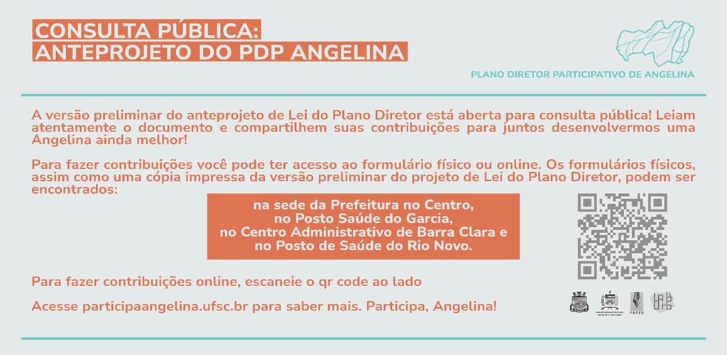 CONSULTA PÚBLICA - Anteprojeto de Lei do Plano Diretor Participativo de Angelina